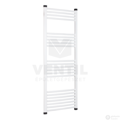 Silver 600X1400 mm íves elektromos törölközőszárító radiátor fehér, 600W-os fehér termosztátos fűtőpatronnal, végdugóval