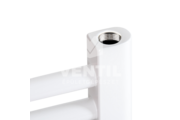 Silver 500X1200 mm egyenes elektromos törölközőszárító radiátor fehér, 600W-os fehér termosztátos fűtőpatronnal, végdugóval